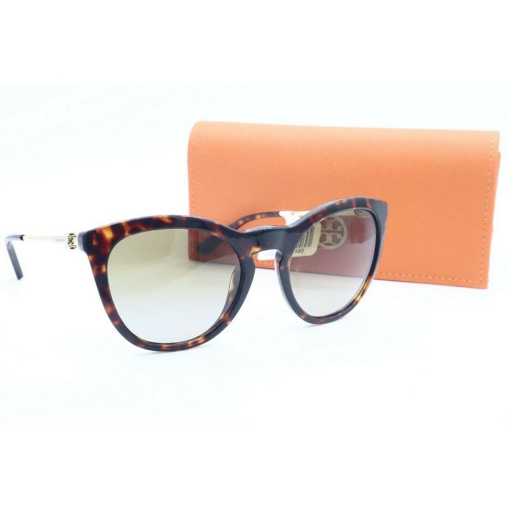 New Tory Burch TY 7137 1728/13 Tortoise Cat Eye Sunglasses Gray Lenses 54mm - Picture 1 of 7